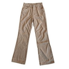 Big Yank Vintage 70s Women’s Sz 26 Tan Flare Pants Corduroy High Rise USA Made