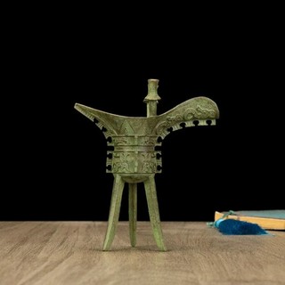 Chinese classical bronze tripod cup