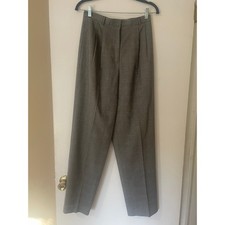 Talbots Women's Plaid 99 Wool Vintage Pants Sz 8 Pleated Italian Fabric