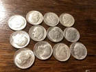 Lot Of 12 Roosevelt Silver Dimes  $1.20 FV - 90% silver - Mixed dates