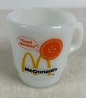 Vtg McDonald's Coffee Mug Good Morning Anchor Hocking Fire King Milk Glass READ