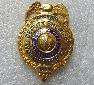 Good Quality Honorary Deputy Sheriff Badge Worcester Massachusettes U.S.A.
