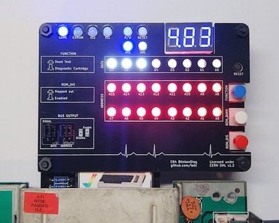 Commodore C64/C128 BlinkenDiag Ready Build 4in1 Diagnostic Red/White/Blue Colors
