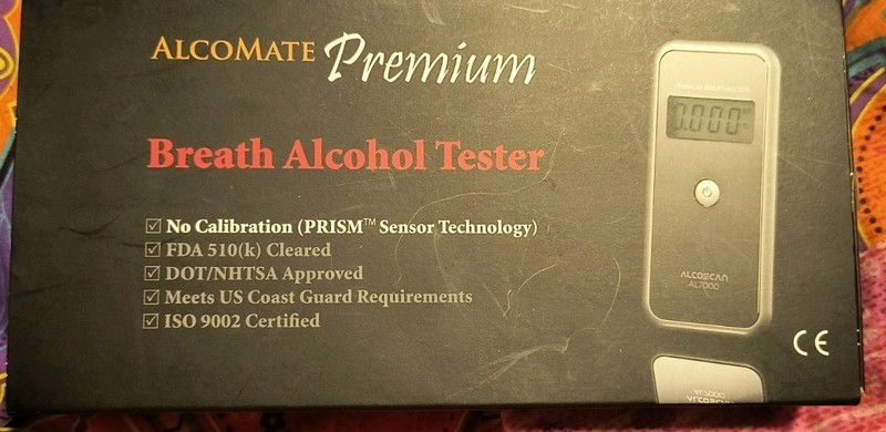 AlcoMate Premium AL7000 Breathalyzer box opened but never used