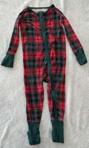 Little Sleepies Plaid Zip One Piece Bamboo Pajamas 6-12 Months (Free S/H)