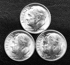 1946  P-D-S 10c SILVER Roosevelt Dimes.  GEM BU. Year Set.  P&S have FTB  (R192)