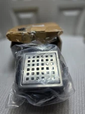 4 Inch Square Shower Floor Drain Kit with Flange Stainless Steel Brush Nickel