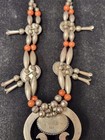 Vintage Navajo Red Jasper? Squash Blossom Naja Necklace Sterling Silver Handmade — photo 9