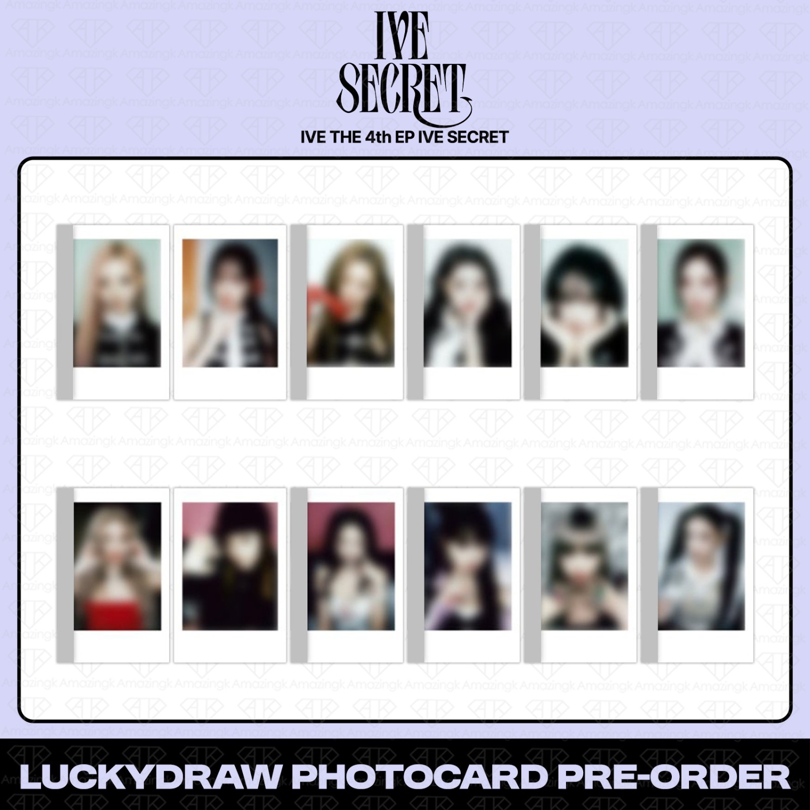 [presale] ive 4th ep album ive secret withmuu 4rd luckydraw event photocard kpop