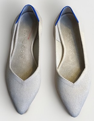 Rothy s The Point Flats Women s 7.5 Beige Oatmeal Knit Pointed Toe Shoes