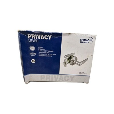SHIELD Security Privacy Lever Part # 913824, Satin Nickel Finish