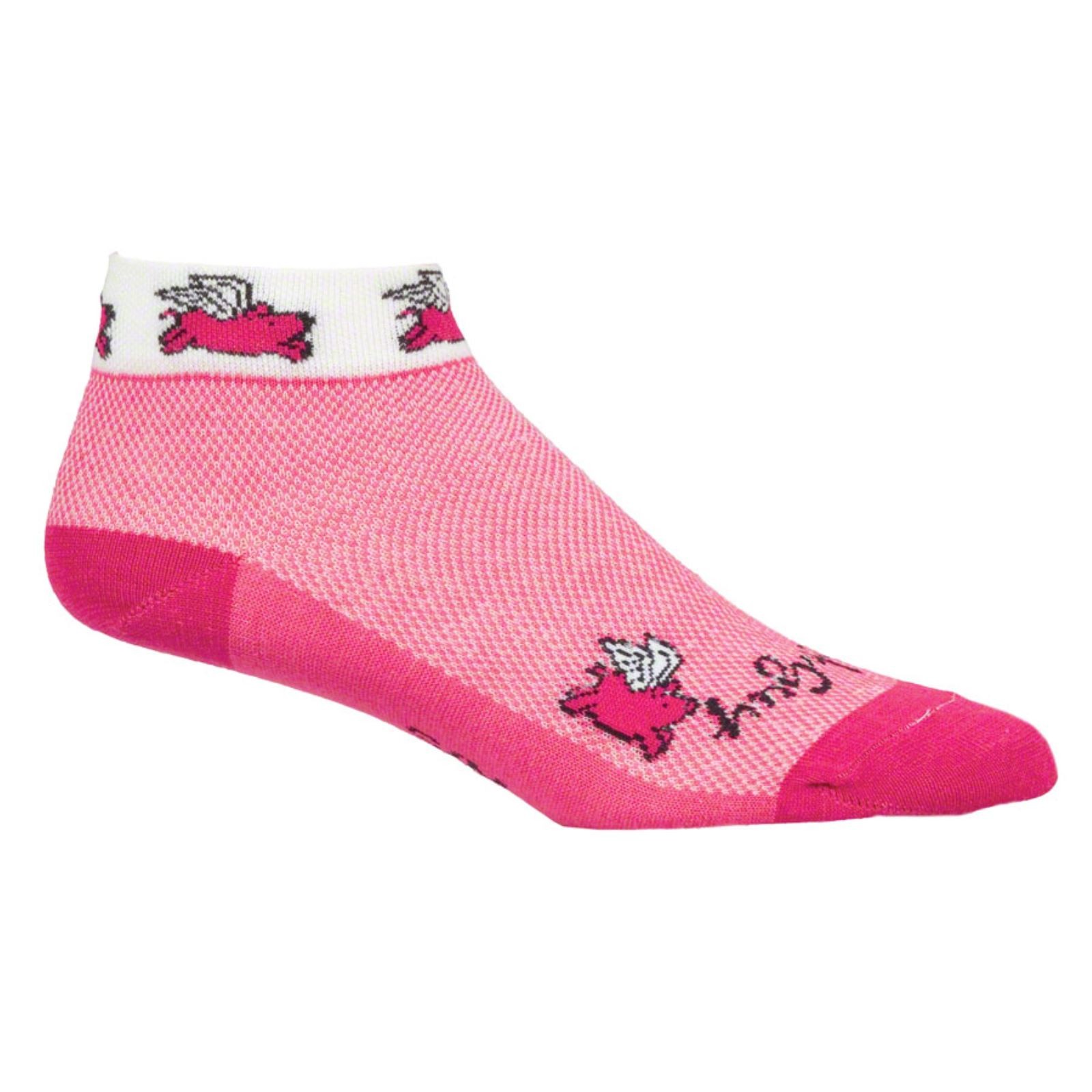 SockGuy Women's Classic Flying Pigs Socks - 1 inch, Pink, Sm