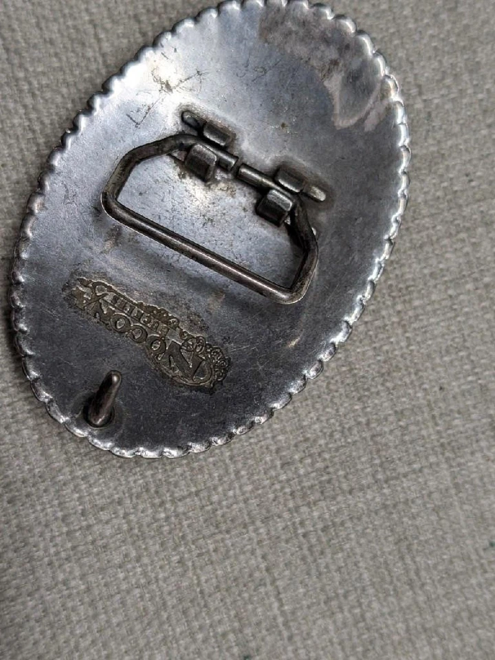 Vintage NOCONA Hebilla Cinturón BULL RIDER Metal Acero Western Vaquero RODEO Grabado Foto 3 de 4