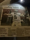 Drew Brees Saints Autographed Newspaper