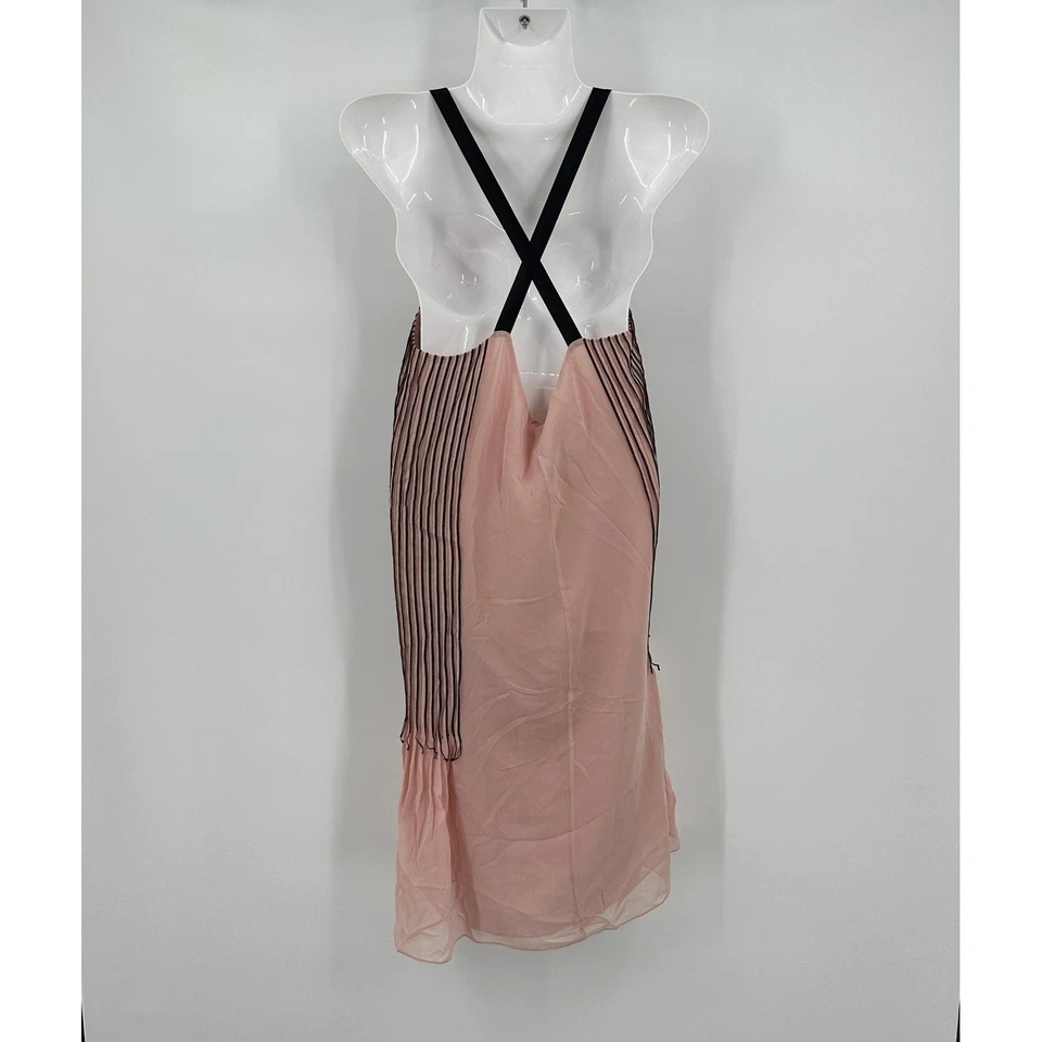 Vestido Susana Monaco Mujer Talla 4 Y2K Minimalista Rosa Sin Mangas Tirantes Indie Sleaze Foto 2 de 4