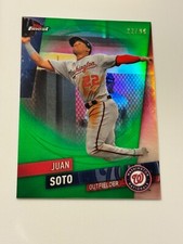 2019 TOPPS FINEST JUAN SOTO 22/99 GREEN REFRACTOR JERSEY # NUMBER 22
