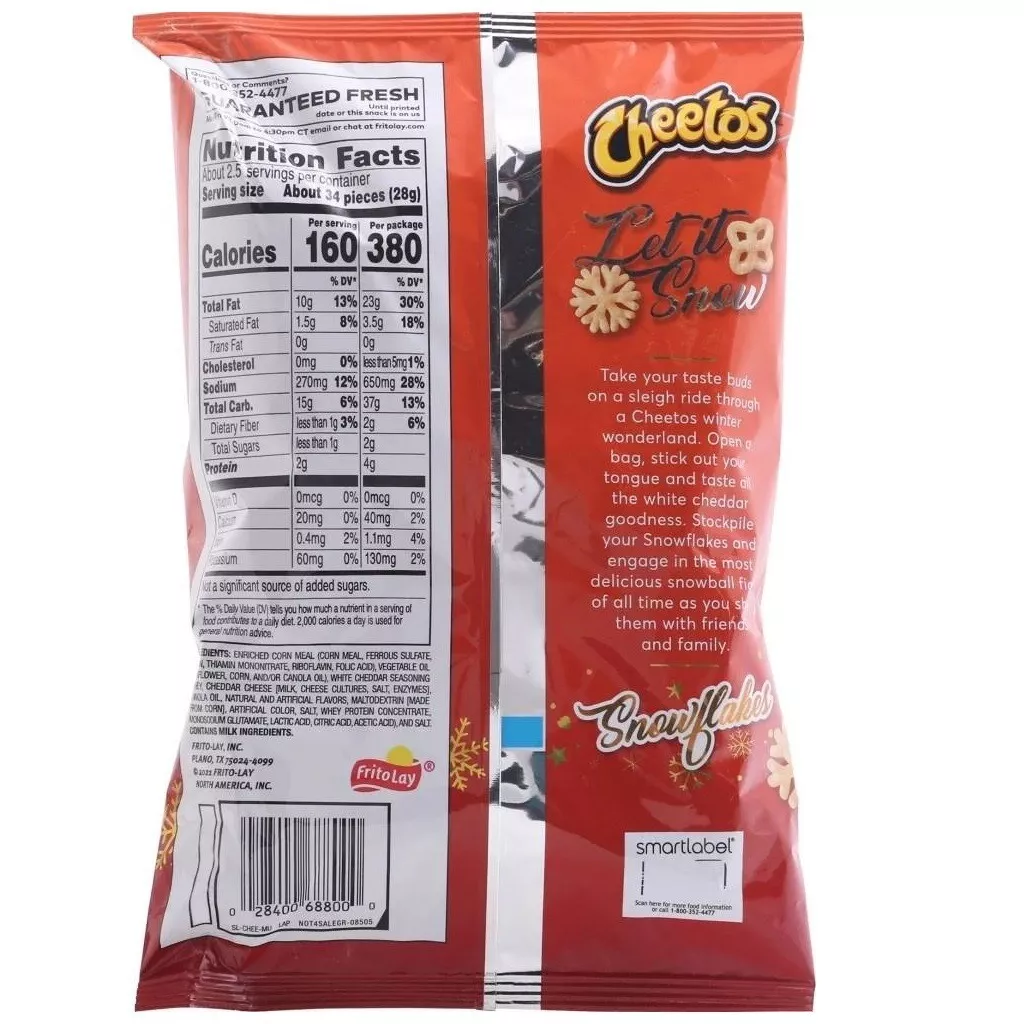 Cheetos 7 oz White Cheddar Snowflakes - 62841