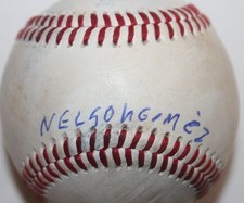 NELSON GOMEZ SIGNED RAWLINGS GAME USED BASEBALL YANKEES COA