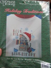 CANDAMAR DESIGNS, NEW HOLIDAY TRADITIONS WEARABLE CAT CROSS STITCH KIT