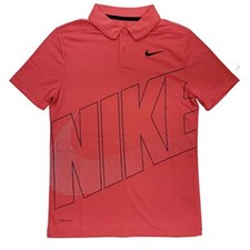 Nike Dry Boy's Dri-Fit Golf Polo Tropical Pink Black AA3336-691