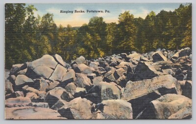  Ringing Rocks Pottstown PA Pennsylvania Postcard Linen