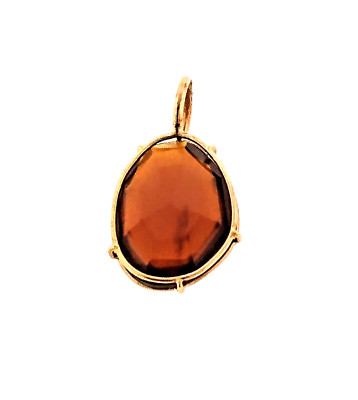 New Heather B. Moore One Of A Kind Cognac Color Garnet Harriet Pendant 14K Frame