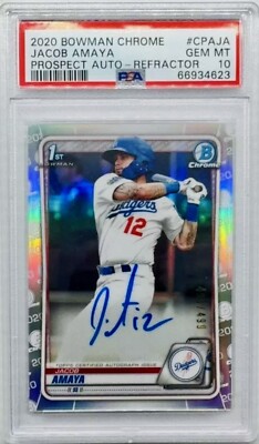 2020 Bowman Chrome Jacob Amaya CPAJA 1st Prospect Auto Refractor