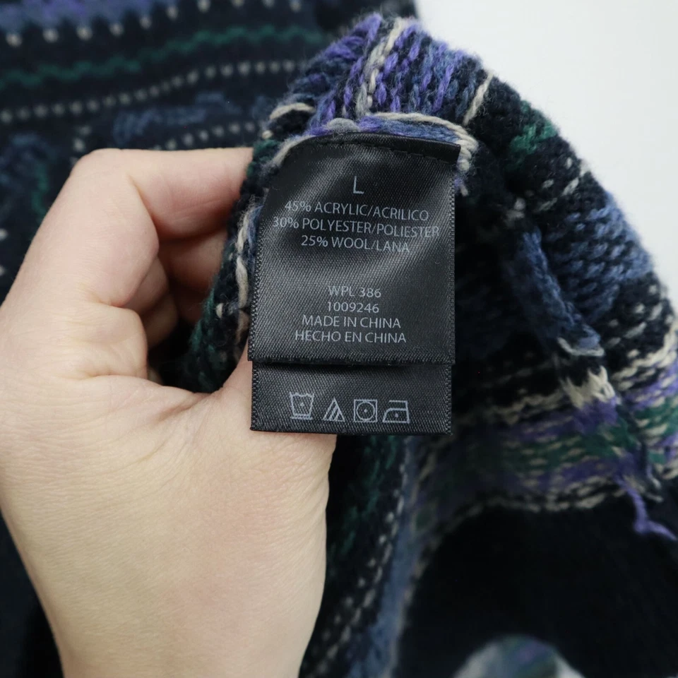 Suéter de Lana Haggar Para Hombres L Azul Marino Clásico Capas Tradicionales Atemporal Retro Cálido Foto 4 de 4