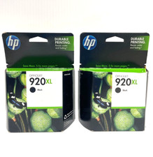 Lot of 2 Genuine HP 920XL Black Ink Cartridge CD975AN NEW SEALED Box Exp 2011