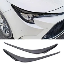 For Toyota Corolla Hatchback 2019-24 Front Headlight Eyebrows Eyelids Trim Black