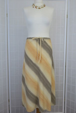 Fosby Design Skirt Size 14 Orange Grey Stripes Drawstring 31" Long Lightweight