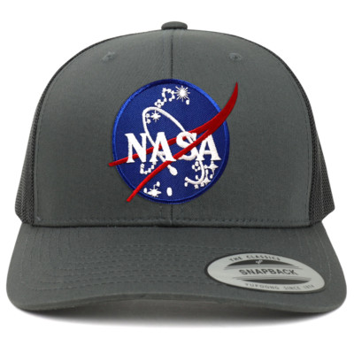 Oversize XXL NASA Insignia Logo Patch Retro Trucker Mesh Cap - FREE ...