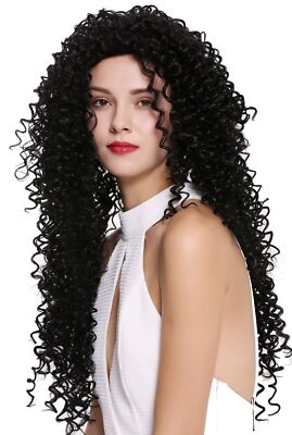 Damenperücke Perücke Sehr Lang Locken lockig Afro Karibik Style schwarz DW2315