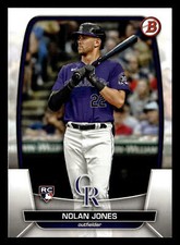 Nolan Jones 2023 Bowman #74 Colorado Rockies ROOKIE Free Shipping