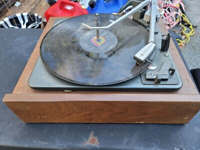 Vintage Garrard Model 50, Shure R25XT Cartridge 3X Stylus Turntable, Wooden Base
