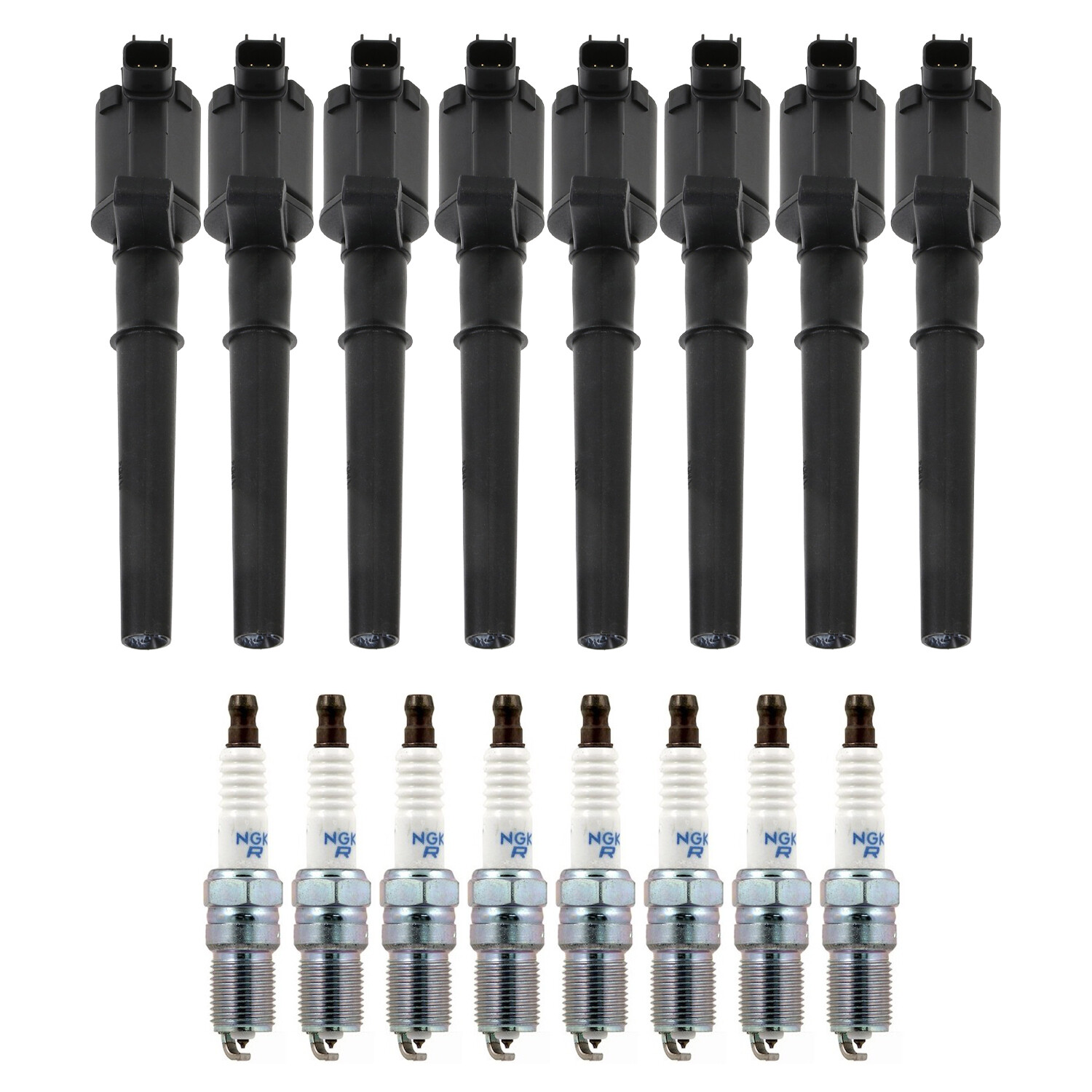 Bosch 8 Ignition Coil NGK 8 Laser Platinum Spark Plug Kit For Ford GT Mustang V8