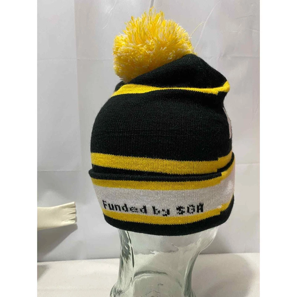 Gorro UCF Knights Black Yellow Ski Pom Top of the World financiado pela SGA usado - Imagem 4 de 4