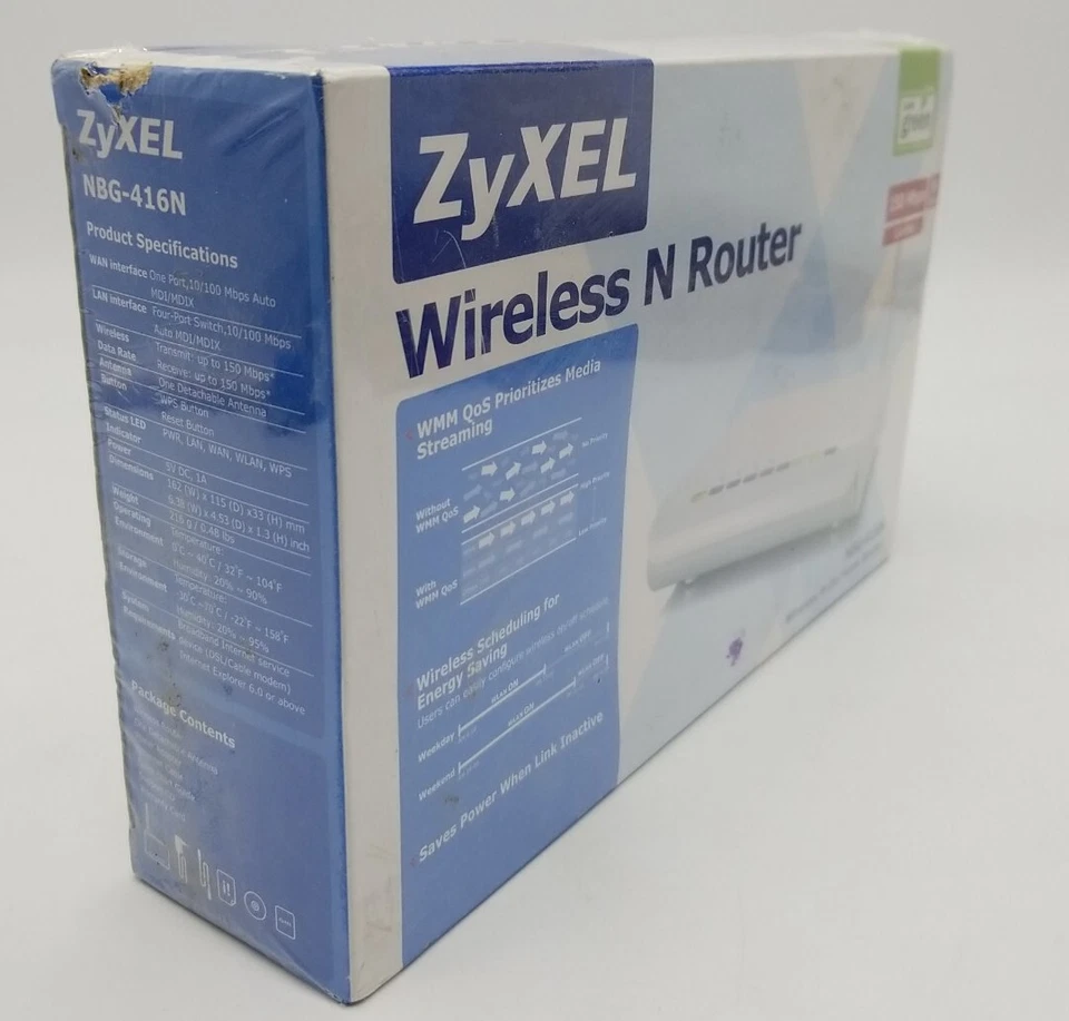 ZyXEL NBG416N 150 Mbps 4-Port 2.4 GHz N lite 10/100 Wireless Home Router Sealed - Image 4 of 4