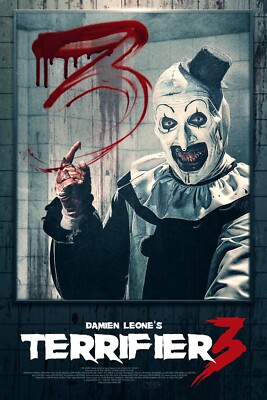 2024 Terrifier 3 Movie Poster 11X17 Art The Clown Halloween Killer Clown    