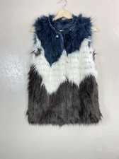 Guess Women's Multicolor Colorblock Faux Fur Vest Sz XS