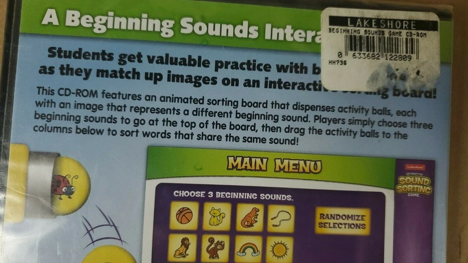 Lakeshore Interactive Whiteboard CD ROM HH736 Sound Sorting Beginning Sounds NEW - Image 4 of 4