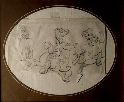 FRANK FOLLMER CENTAUR DRAWINGS FOR DISNEY FANTASIA, PASTORAL SEGMENT MODEL SHEET
