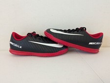 Nike Jr Mercurial X Vortex III IC 4.5 Youth Cleats 831953-002 Black Gray Red Wht