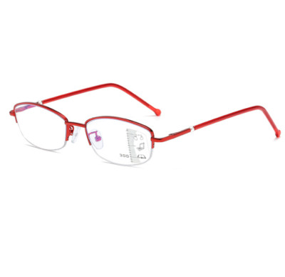Women Multifocus Progressive Reading Glasses Multifocal Metal Half Frame Readers