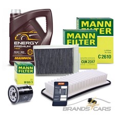 MANN INSPEKTIONSPAKET + 5l 5W-30 MOTORÖL FÜR CITROEN C1 PEUGEOT 107 TOYOTA AYGO