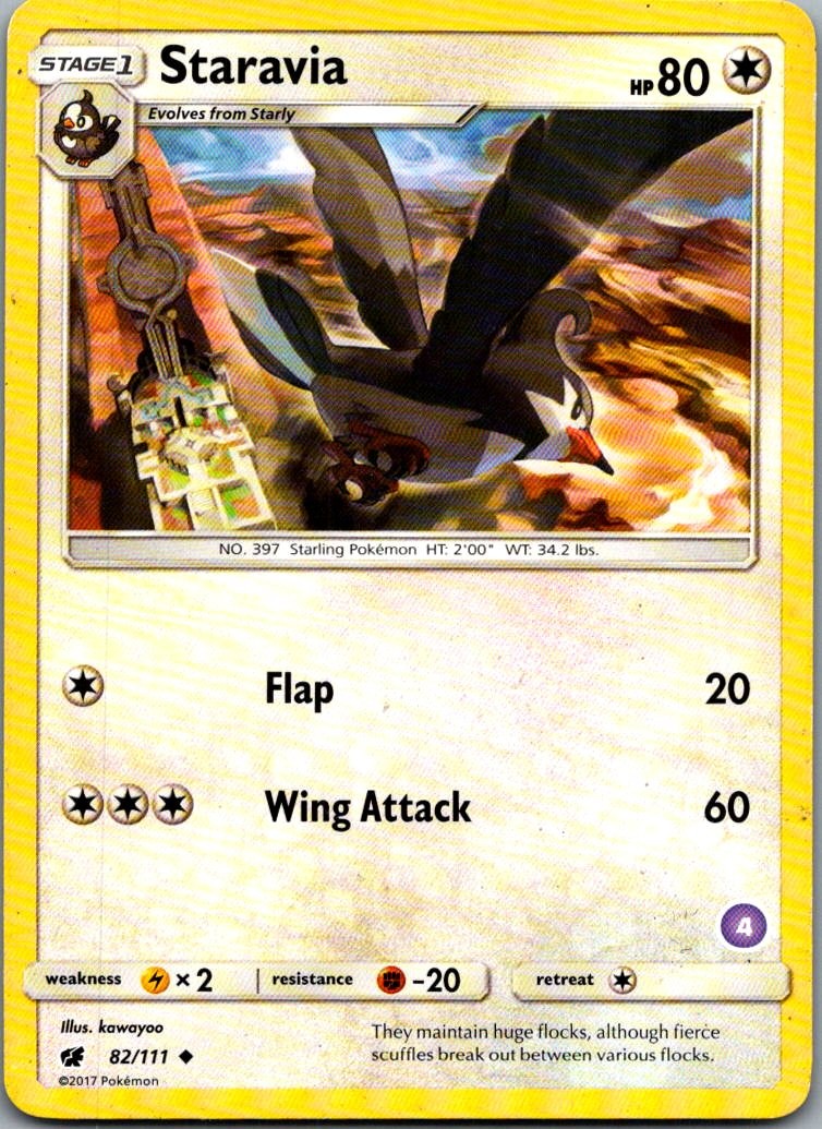 Staravia 82/111 Uncommon Crimson Invasion Pokemon Lightly Played