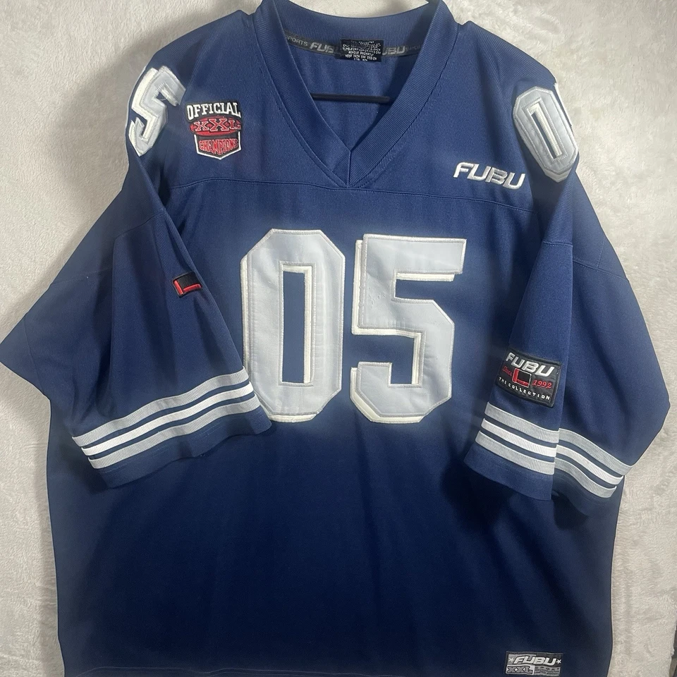Jersey Fubu Vintage Adulto 3XL Azul Blanco Envejecido Hombre’s 2706 Foto 2 de 4