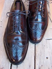 FLORSHEIM Shell Cordovan Leather  - V Cleat - Longwing Wingtip Oxford Size 11EEE