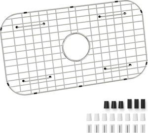 Sink Bottom Grid 24-1/8" X 12-5/8", Centered Drain with Corner Radius 1-1/2", Si