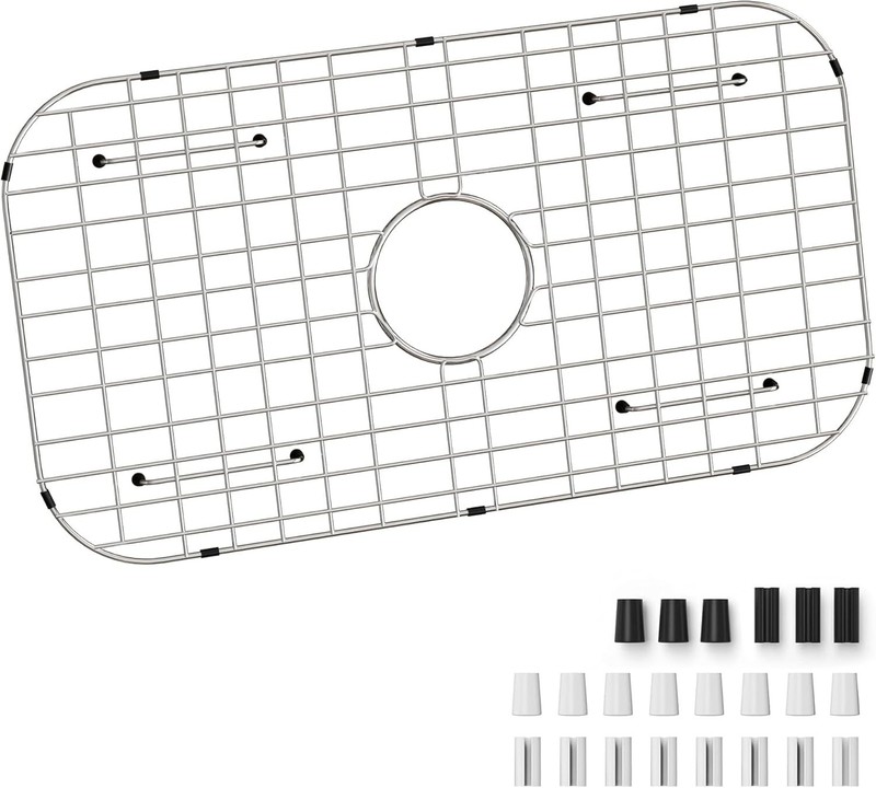 Sink Bottom Grid 24-1/8" X 12-5/8", Centered Drain with Corner Radius 1-1/2", Si